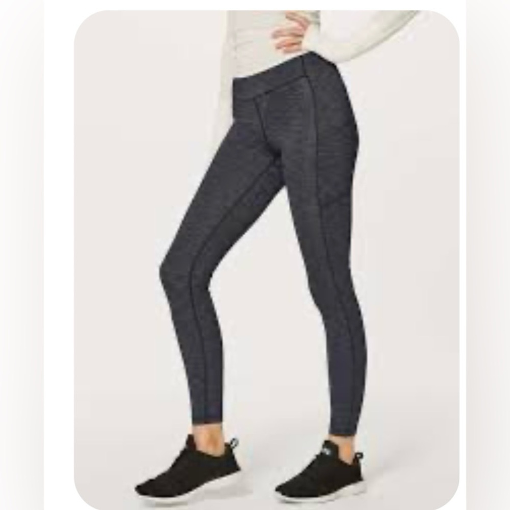 Lululemon Speed Up Tights Full-On Luxtreme Variegated Knit Black Heathered